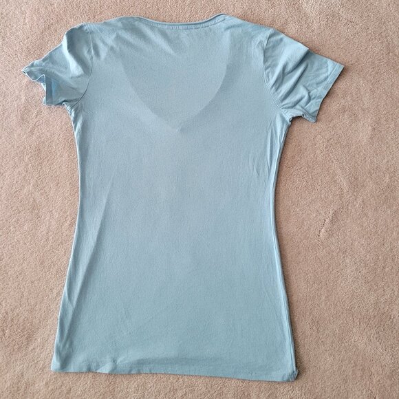 Gap V-Neck Tee Women's Size XS Light Blue Short Sleeve Cotton T-shirt - Picture 5 of 8